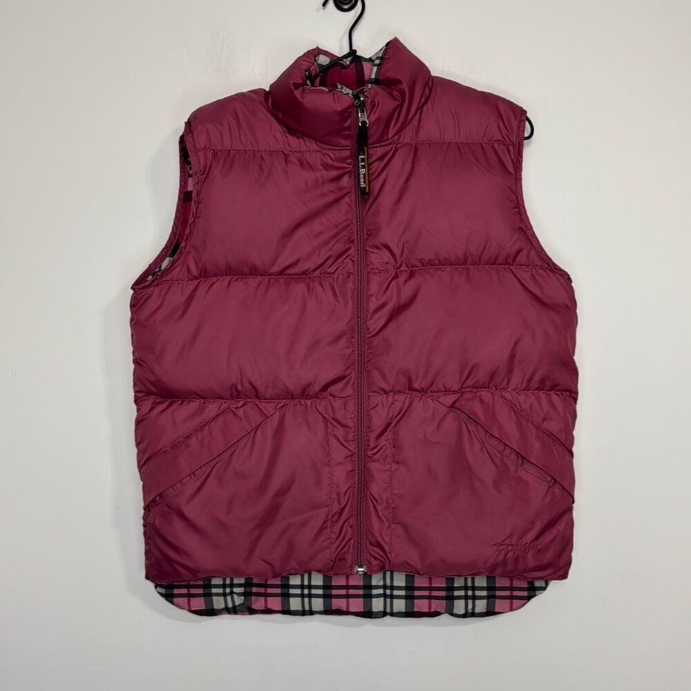 L.L. Bean Vintage Reversible Plaid Down Puffer Vest S